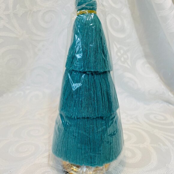 NEW Tassel Tree 8.5" Teal, Gold Base Opalhouse Jungalow Target 2021 Discontinued - Picture 1 of 4